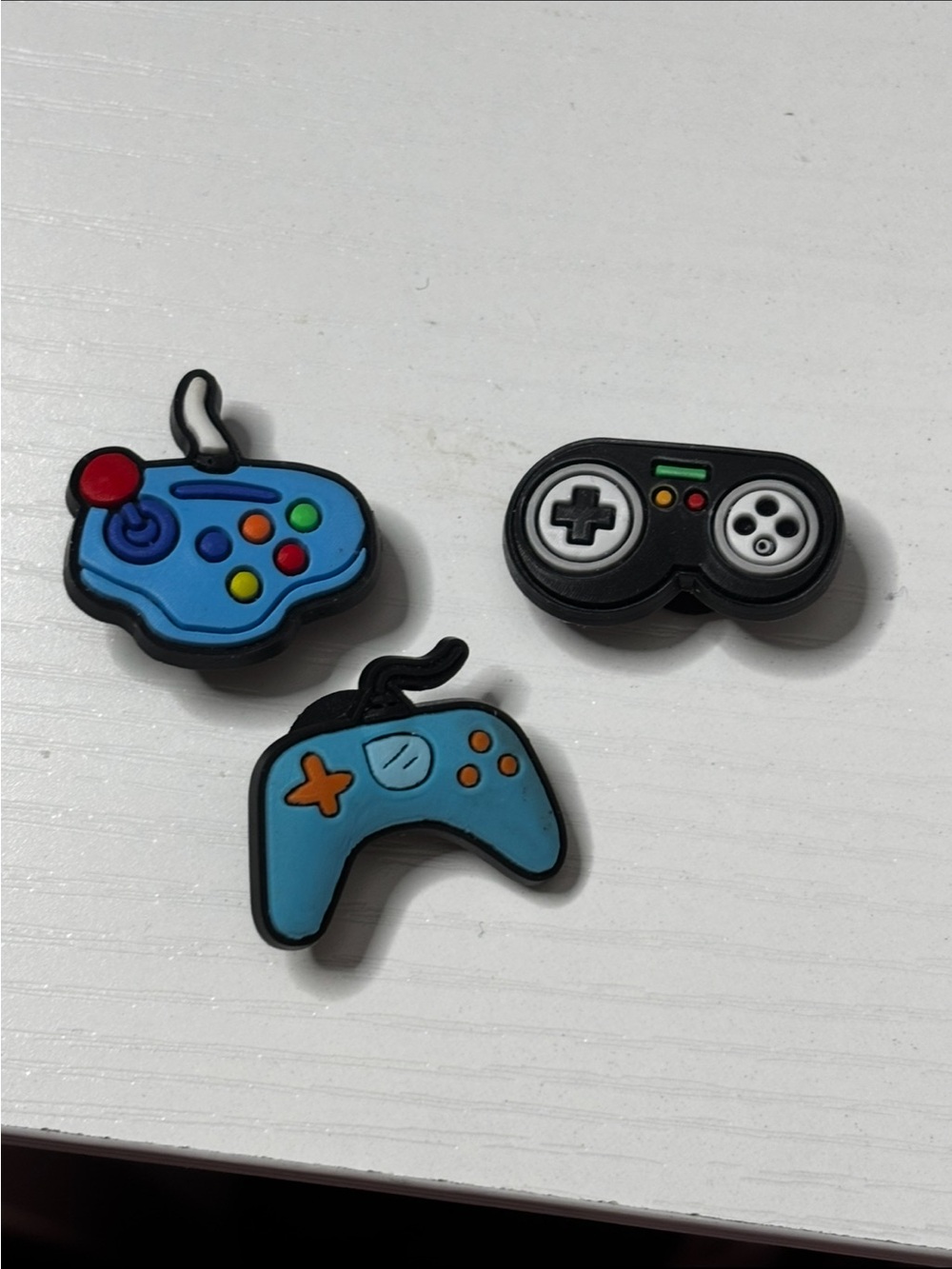 Blue Gaming Controller Shoe Charms - Set of 3